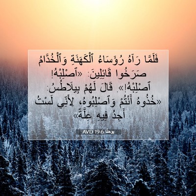 Picture 07 - يوحنَّا 19:6 AVD - فَلَمَّا رَآهُ رُؤَسَاءُ - Bible Verse Picture