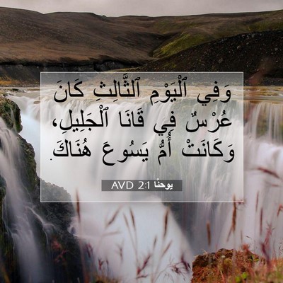 Picture 07 - يوحنَّا 2:1 AVD - وَفِي ٱلْيَوْمِ - Bible Verse Picture