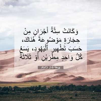 Picture 07 - يوحنَّا 2:6 AVD - وَكَانَتْ سِتَّةُ - Bible Verse Picture