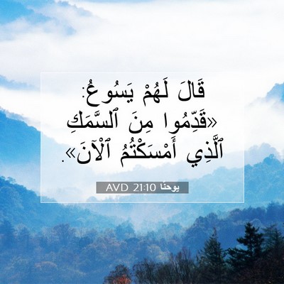 Picture 07 - يوحنَّا 21:10 AVD - قَالَ لَهُمْ يَسُوعُ: - Bible Verse Picture