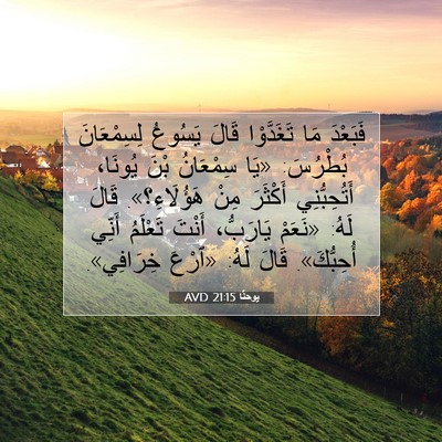 Picture 07 - يوحنَّا 21:15 AVD - فَبَعْدَ مَا تَغَدَّوْا - Bible Verse Picture
