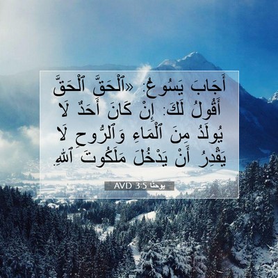Picture 07 - يوحنَّا 3:5 AVD - أَجَابَ يَسُوعُ: «ٱلْحَقَّ - Bible Verse Picture