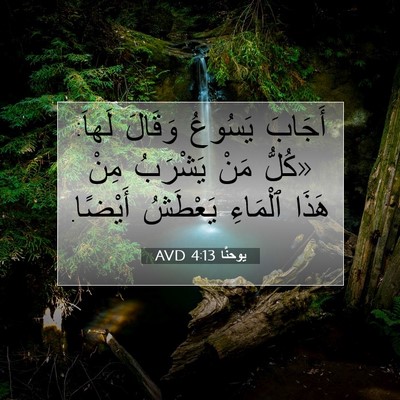 Picture 07 - يوحنَّا 4:13 AVD - أَجَابَ يَسُوعُ وَقَالَ - Bible Verse Picture