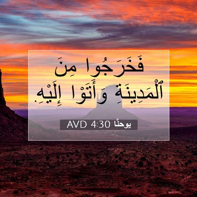 Picture 07 - يوحنَّا 4:30 AVD - فَخَرَجُوا مِنَ - Bible Verse Picture