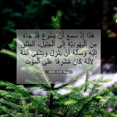 Picture 07 - يوحنَّا 4:47 AVD - هَذَا إِذْ سَمِعَ أَنَّ - Bible Verse Picture
