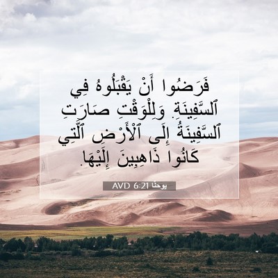 Picture 07 - يوحنَّا 6:21 AVD - فَرَضُوا أَنْ يَقْبَلُوهُ - Bible Verse Picture