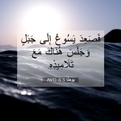 Picture 07 - يوحنَّا 6:3 AVD - فَصَعِدَ يَسُوعُ إِلَى - Bible Verse Picture