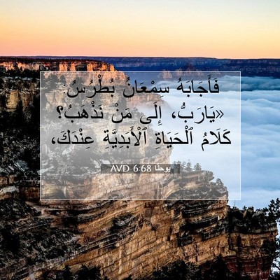 Picture 07 - يوحنَّا 6:68 AVD - فَأَجَابَهُ سِمْعَانُ - Bible Verse Picture