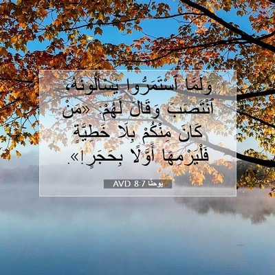 Picture 07 - يوحنَّا 8:7 AVD - وَلَمَّا ٱسْتَمَرُّوا - Bible Verse Picture
