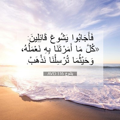 Picture 07 - يَشُوع 1:16 AVD - فَأَجَابُوا يَشُوعَ - Bible Verse Picture