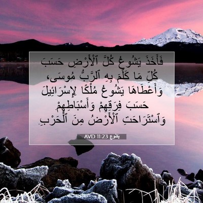 Picture 07 - يَشُوع 11:23 AVD - فَأَخَذَ يَشُوعُ كُلَّ - Bible Verse Picture