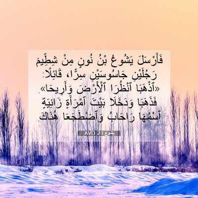 Picture 07 - يَشُوع 2:1 AVD - فَأَرْسَلَ يَشُوعُ بْنُ - Bible Verse Picture