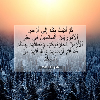 Picture 07 - يَشُوع 24:8 AVD - ثُمَّ أَتَيْتُ بِكُمْ - Bible Verse Picture