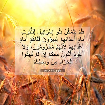 Picture 07 - يَشُوع 7:12 AVD - فَلَمْ يَتَمَكَّنْ بَنُو - Bible Verse Picture