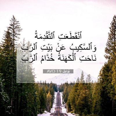 Picture 07 - يُوئِيل 1:9 AVD - ٱنْقَطَعَتِ ٱلتَّقْدِمَةُ - Bible Verse Picture