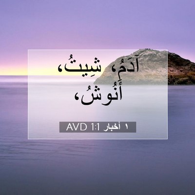 Picture 07 - ١ أخبار 1:1 AVD - آدَمُ، شِيتُ، - Bible Verse Picture