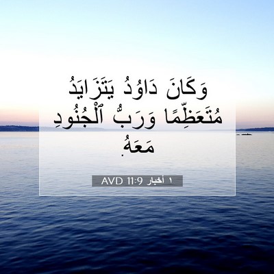 Picture 07 - ١ أخبار 11:9 AVD - وَكَانَ دَاوُدُ - Bible Verse Picture