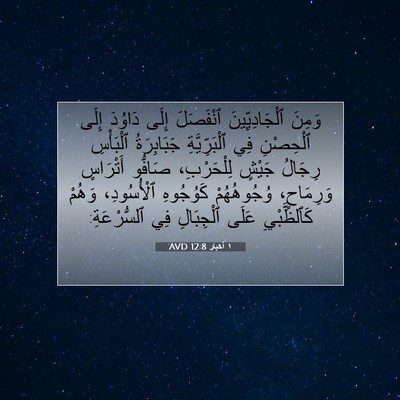 Picture 07 - ١ أخبار 12:8 AVD - وَمِنَ ٱلْجَادِيِّينَ - Bible Verse Picture