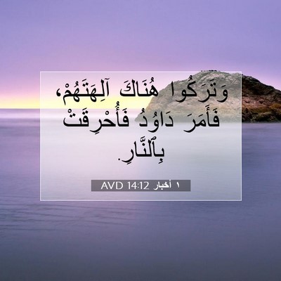 Picture 07 - ١ أخبار 14:12 AVD - وَتَرَكُوا هُنَاكَ - Bible Verse Picture