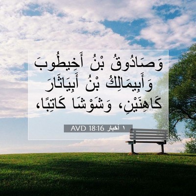 Picture 07 - ١ أخبار 18:16 AVD - وَصَادُوقُ بْنُ - Bible Verse Picture