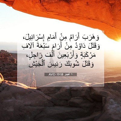 Picture 07 - ١ أخبار 19:18 AVD - وَهَرَبَ أَرَامُ مِنْ - Bible Verse Picture