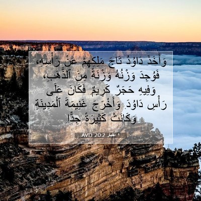 Picture 07 - ١ أخبار 20:2 AVD - وَأَخَذَ دَاوُدُ تَاجَ - Bible Verse Picture