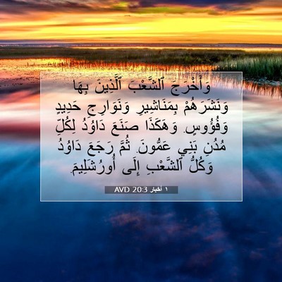 Picture 07 - ١ أخبار 20:3 AVD - وَأَخْرَجَ ٱلشَّعْبَ - Bible Verse Picture