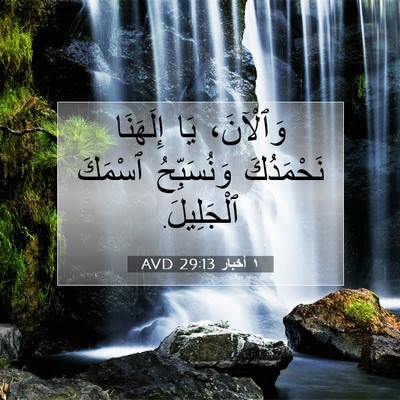 Picture 07 - ١ أخبار 29:13 AVD - وَٱلْآنَ، يَا إِلَهَنَا - Bible Verse Picture