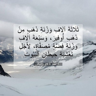 Picture 07 - ١ أخبار 29:4 AVD - ثَلَاثَةَ آلَافِ وَزْنَةِ - Bible Verse Picture