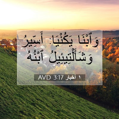 Picture 07 - ١ أخبار 3:17 AVD - وَٱبْنَا يَكُنْيَا: - Bible Verse Picture