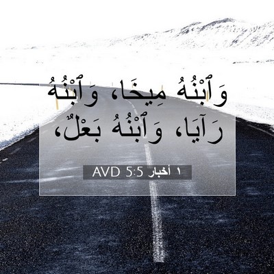 Picture 07 - ١ أخبار 5:5 AVD - وَٱبْنُهُ مِيخَا، - Bible Verse Picture