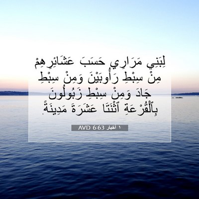 Picture 07 - ١ أخبار 6:63 AVD - لِبَنِي مَرَارِي حَسَبَ - Bible Verse Picture