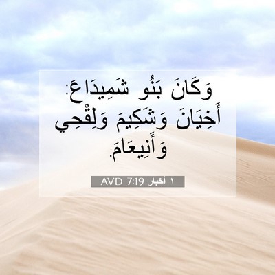 Picture 07 - ١ أخبار 7:19 AVD - وَكَانَ بَنُو شَمِيدَاعَ: - Bible Verse Picture