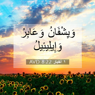 Picture 07 - ١ أخبار 8:22 AVD - وَيِشْفَانُ وَعَابِرُ - Bible Verse Picture