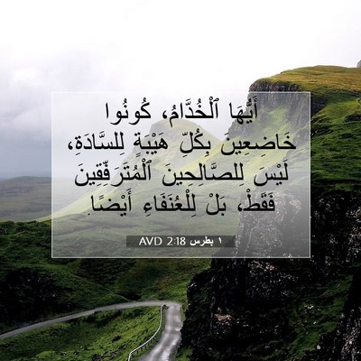 Picture 07 - ١ بطرس 2:18 AVD - أَيُّهَا ٱلْخُدَّامُ، - Bible Verse Picture