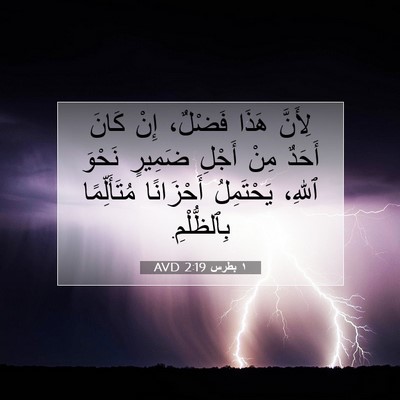 Picture 07 - ١ بطرس 2:19 AVD - لِأَنَّ هَذَا فَضْلٌ، إِنْ - Bible Verse Picture