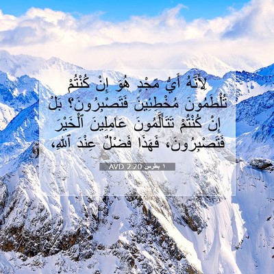 Picture 07 - ١ بطرس 2:20 AVD - لِأَنَّهُ أَيُّ مَجْدٍ - Bible Verse Picture
