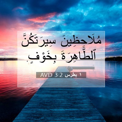 Picture 07 - ١ بطرس 3:2 AVD - مُلَاحِظِينَ سِيرَتَكُنَّ - Bible Verse Picture