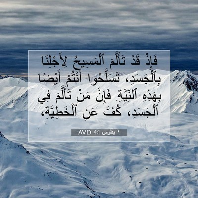 Picture 07 - ١ بطرس 4:1 AVD - فَإِذْ قَدْ تَأَلَّمَ - Bible Verse Picture