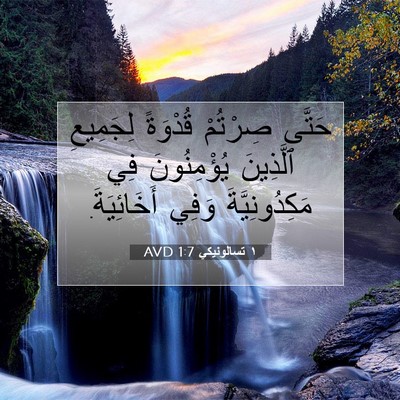 Picture 07 - ١ تسالونيكي 1:7 AVD - حَتَّى صِرْتُمْ قُدْوَةً - Bible Verse Picture