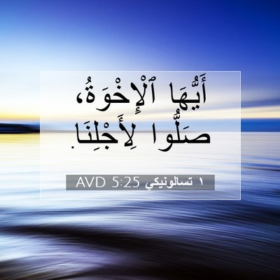 Picture 07 - ١ تسالونيكي 5:25 AVD - أَيُّهَا ٱلْإِخْوَةُ، - Bible Verse Picture