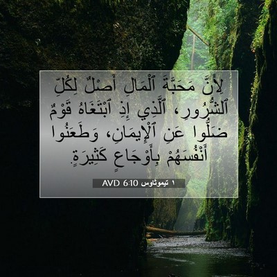 Picture 07 - ١ تيموثاوس 6:10 AVD - لِأَنَّ مَحَبَّةَ - Bible Verse Picture