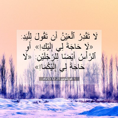 Picture 07 - ١ كورنثوس 12:21 AVD - لَا تَقْدِرُ ٱلْعَيْنُ أَن - Bible Verse Picture
