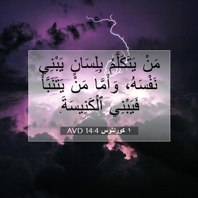 Picture 07 - ١ كورنثوس 14:4 AVD - مَنْ يَتَكَلَّمُ - Bible Verse Picture