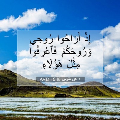 Picture 07 - ١ كورنثوس 16:18 AVD - إِذْ أَرَاحُوا رُوحِي - Bible Verse Picture