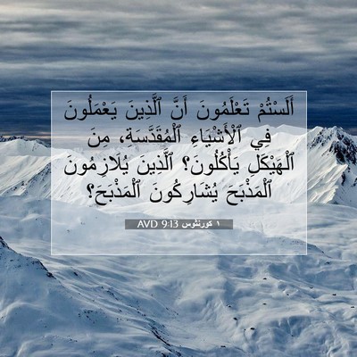 Picture 07 - ١ كورنثوس 9:13 AVD - أَلَسْتُمْ تَعْلَمُونَ - Bible Verse Picture