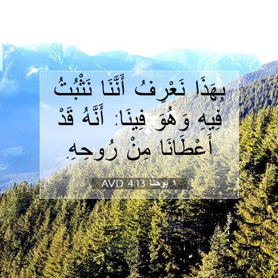 Picture 07 - ١ يوحنَّا 4:13 AVD - بِهَذَا نَعْرِفُ أَنَّنَا - Bible Verse Picture