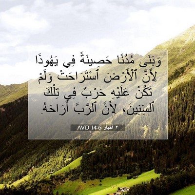 Picture 07 - ٢ أخبار 14:6 AVD - وَبَنَى مُدُنًا حَصِينَةً - Bible Verse Picture