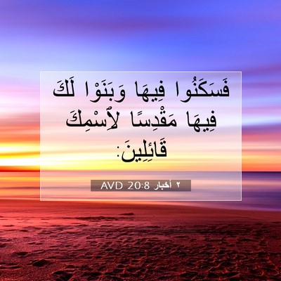 Picture 07 - ٢ أخبار 20:8 AVD - فَسَكَنُوا فِيهَا - Bible Verse Picture