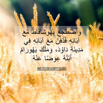 Picture 07 - ٢ أخبار 21:1 AVD - وَٱضْطَجَعَ يَهُوشَافَاطُ - Bible Verse Picture